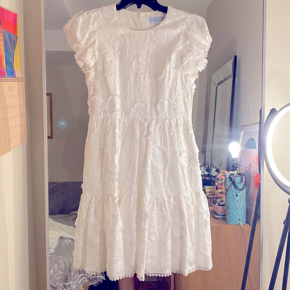 Antonio Melani White Cotton Mini Dress